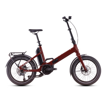 Cube Fold Hybrid 500 2025 Folding Bike Electric Bike Merlot Red